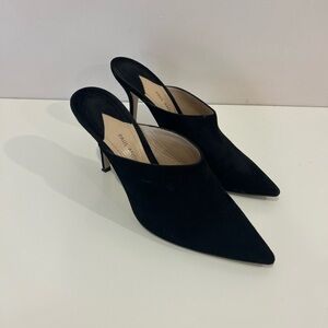 Paul Andrew Black Suede Pointed-Toe Heels 90mm heel